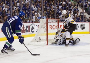 Lapierre with the Canucks during the 2011 Cup run. 