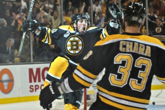 Brad Marchand celebrates