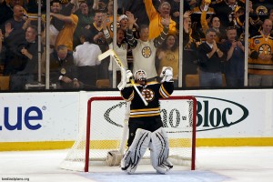 Tim Thomas should be taking more credit and less heat for having the Bruins where they are. (Photo by Chassen Ikiri).