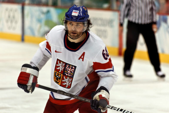 Jaromir Jagr Calgary Flames Czech Republic Olympics 2010 National Hockey Team Kladno