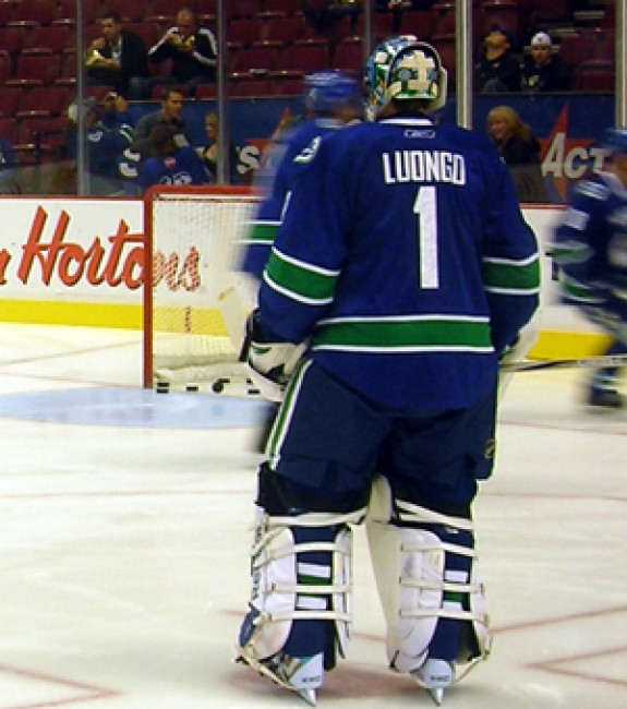 Roberto Luongo wears #1 for the Vancouver Canucks