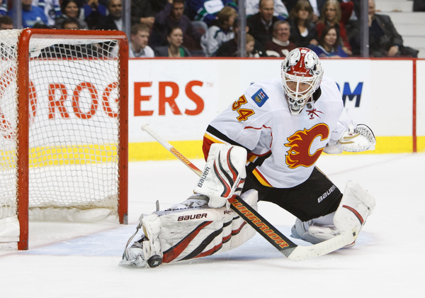 NHL Goalie Miikka Kiprusoff of the Calgary Flames