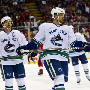 Sedin twins skate around