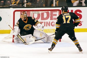 Tuukka Rask and Milan Lucic. Photo courtesy of Flickr - Credit: Slidingsideways