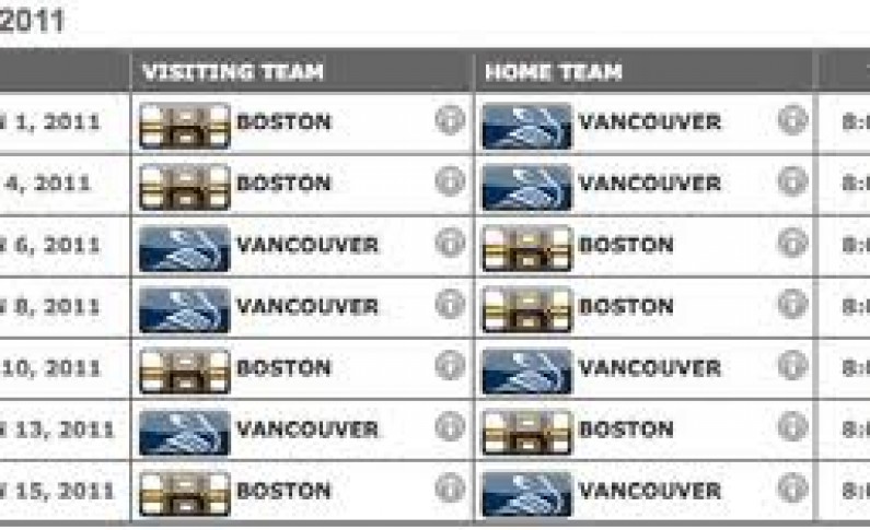 2011 and 2012 nhl schedule