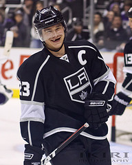 Dustin Brown and the Kings were all smiles as they won their second straight game (Photo by Chassen Ikiri).