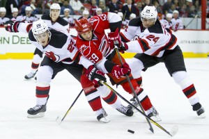 New Jersey Devil Mark Fayne and Bryce Salvador, Carolina Hurrica