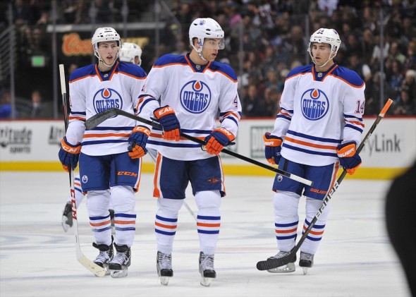 Taylor Hall, Ryan Nugent-Hopkins, Jordan Eberle, NHL, Milestones, Edmonton Oilers