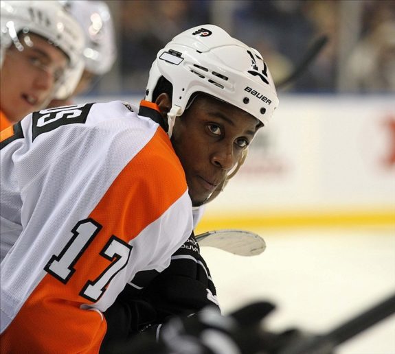 Through Philadelphia's first four games, forward Wayne Simmonds (above) has shown he's really good at hockey by leading the Flyers in goals, points, and scoring on the power play.