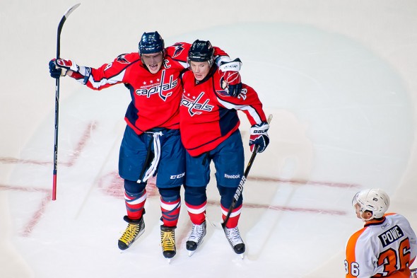 Semin and Ovehchkin celebrate after goal (Clydeorama.com)