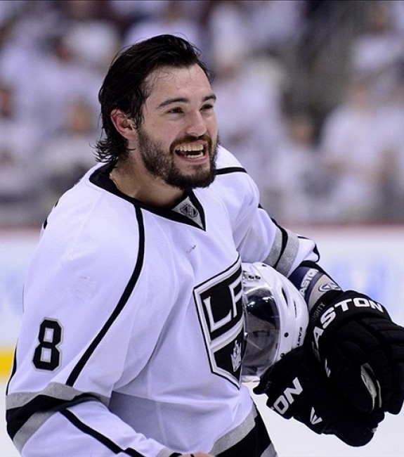 Drew Doughty and the Los Angeles Kings are within one win of the Stanley Cup (Matt Kartozian-US PRESSWIRE)