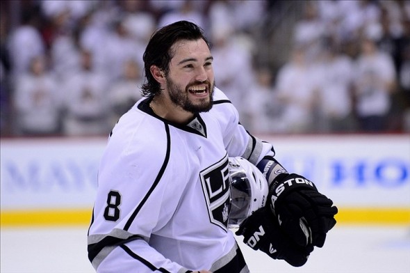 Drew Doughty and the Los Angeles Kings are within one win of the Stanley Cup (Matt Kartozian-US PRESSWIRE)