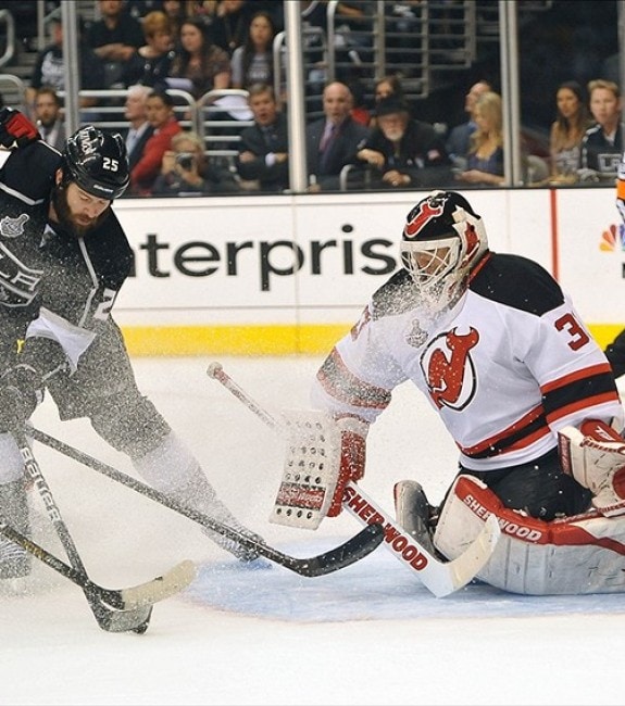 Martin Brodeur during the 2012 Stanley Cup Final. (Jayne Kamin-Oncea-US PRESSWIRE)