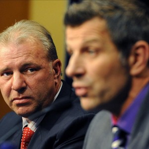 Montreal Canadiens general manager Marc Bergevin and Michel Therrien