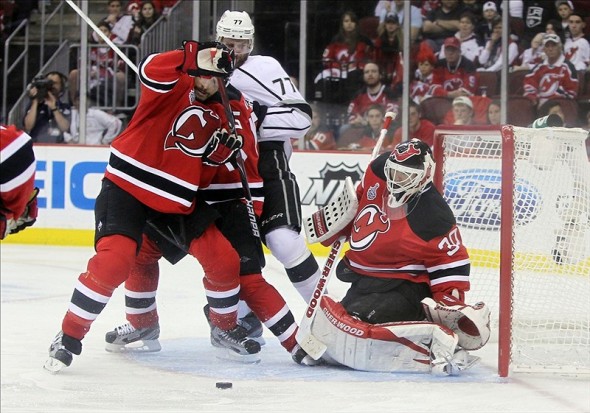 How many games will Brodeur play with Schneider now in New Jersey? (Ed Mulholland-US PRESSWIRE)