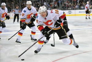 Blair Jones was the third-most veteran player in Calgary's forward corps Tuesday with 112 games. (Gary A. Vasquez-US PRESSWIRE)