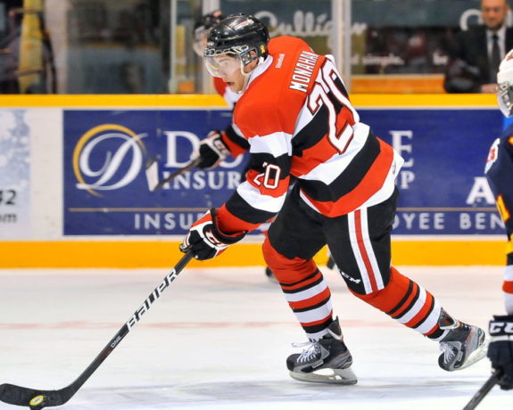 Top prospect Sean Monahan enters draft year red hot (Aaron Bell/CHL Images)