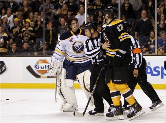 Milan Lucic hit Ryan Miller, Canucks