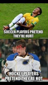 How tough are soccer players compared to hockey players? (Credit: Pinterest)