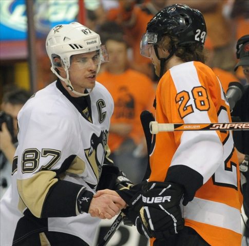 Sidney Crosby, Claude Giroux, Pittsburgh Penguins, Philadelphia Flyers