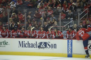 A frustrated Capitals bench at the Verizon Center against the Montreal Canadiens on January 24th, 2013. 