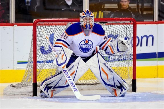Devan Dubnyk is quickly becoming another important part of the Oilers' future (Matt Kartozian-USA TODAY Sports)