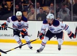 Hall and Eberle are two of Edmonton's young, highly-touted forwards (Michael Ivins-USA TODAY Sports)