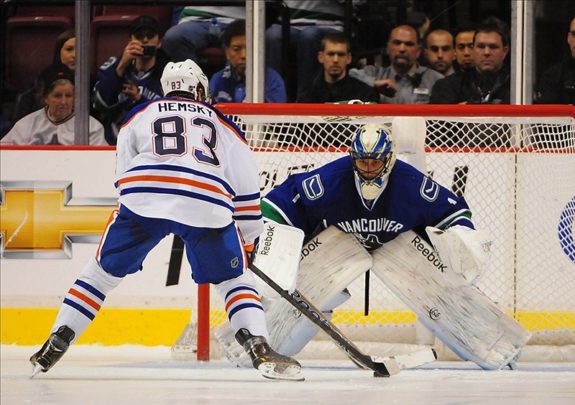 Roberto Luongo of the Vancouver Canucks