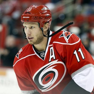 Jordan Staal will be back at the CONSOL Energy Center Tuesday night facing off against his old mates. (James Guillory-USA TODAY Sports)