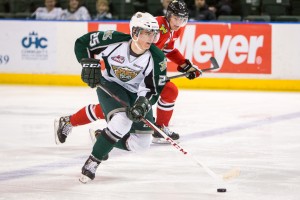Mirco Mueller, a fluid skater who can move the puck, is attracting a lot of scouts' attention leading up to the NHL 2013 entry draft in Newark, New Jersey in June. (Photo: Christopher Mast)