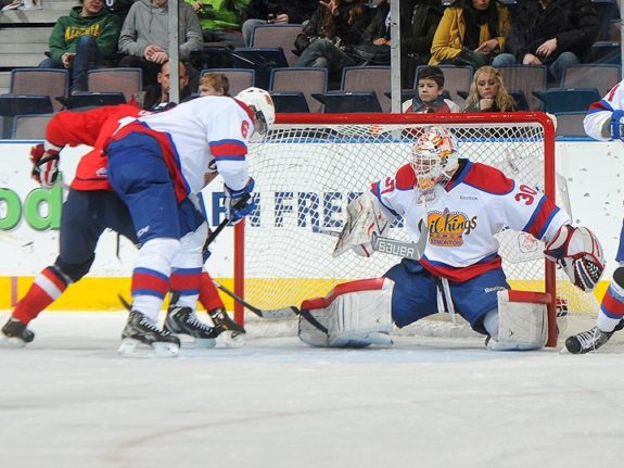 Tristan Jarry could be a draft option for the Oilers (Andy Devlin/WHL)