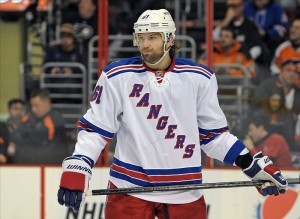 What Rick Nash looks like after dodging a significant bullet. (Eric Hartline-USA TODAY Sports)