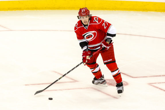 (Andy Martin Jr.) Justin Faulk was overshadowed by defence partner Andrej Sekera's breakout season last year, but look for Faulk to take another step forward in 2013-14.