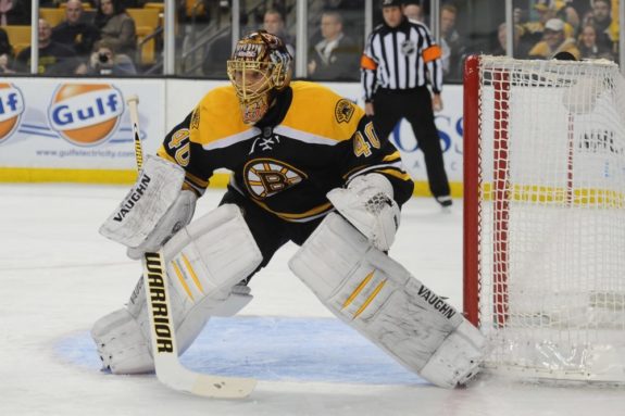 Tuukka Rask held the Pittsburgh Penguins to their fewest goal total ever in a playoff series. (Bob DeChiara-USA TODAY Sports)