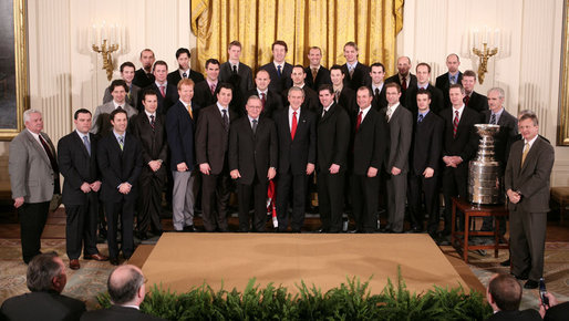 2006 Stanley Cup Champion Carolina Hurricanes at the White House.
