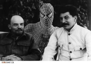 Spidey with Lenin and Stalin