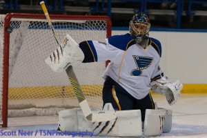 Goaltender Jaroslav Halak has better playoff stats than Ryan Miller -- Source (TSN Photography)