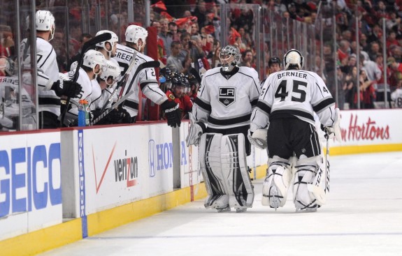 Bernier's playoff appearance against the Blackhawks on June 2nd. (Rob Grabowski-USA TODAY Sports)