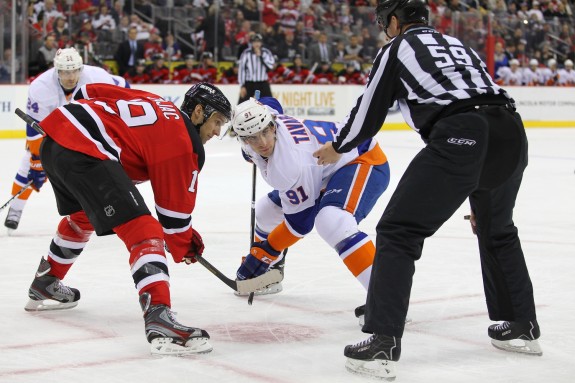 Travis Zajac has excelled with Jaromir Jagr on his right wing this season. (Ed Mulholland-USA TODAY Sports)