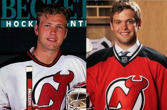 Martin Brodeur has been with New Jersey long enough to see his son Anthony Brodeur get drafted.(Courtesy Beckett Hockey/Bill Wippert)