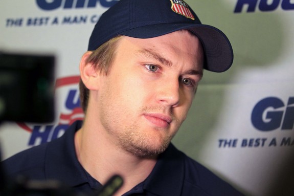 JVR's forced his friend to miss his flight so he could watch the gold medal game. (Geoff Burke-USA TODAY Sports)