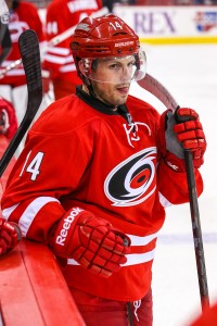 Carolina Hurricanes center Nathan Gerbe (14)   Photo Credit:  Andy Martin Jr