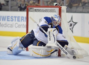 Allen is currently the starting goalie for the Chicago Wolves (Jerome Miron-USA TODAY Sports)