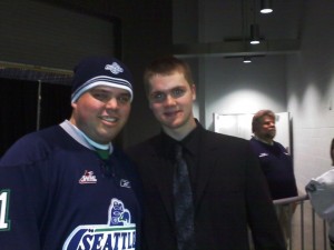Co Admin-Chris Morrison with Seattle's Calvin Pickard Goalie-2nd Round Pick in 2010 for the Colorado Avalanche (Chris Morrison)