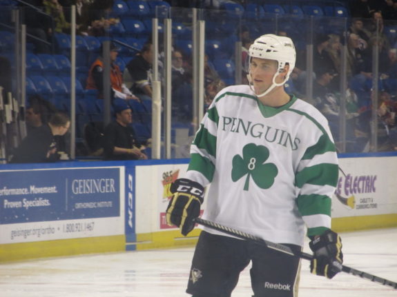 Brian Dumoulin will look to continue improving in his second season on the Penguins blue line. (Alison Myers/THW)