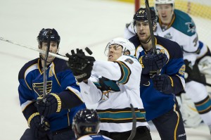 The Blues dropped another game to Pacific Division team Tuesday, 4-2 (Jasen Vinlove-USA TODAY Sports)