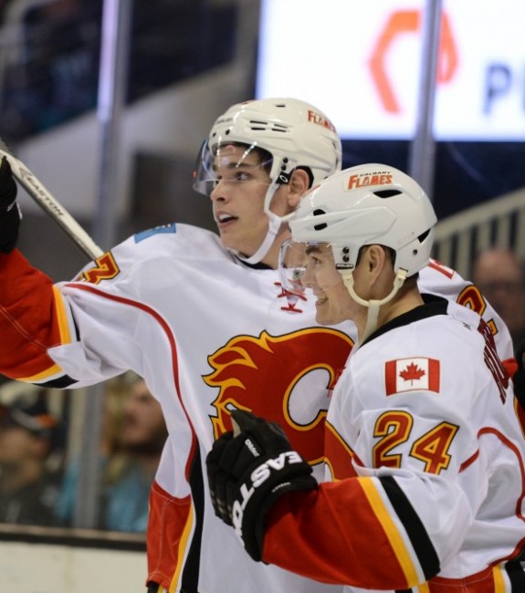 Jiri Hudler, Calgary Flames, Sean Monahan, NHL, Hockey