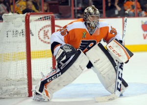 Steve Mason will miss Game Three, avoiding a potential goalie controversy for now.