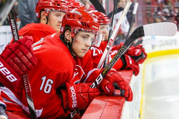 Carolina Hurricanes center Elias Lindholm - Photo Credit:  Andy Martin Jr