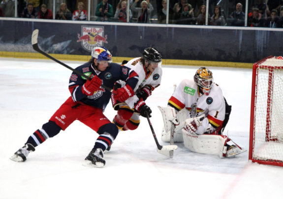 NHL jersey ads, with European hockey league jerseys as evidence.